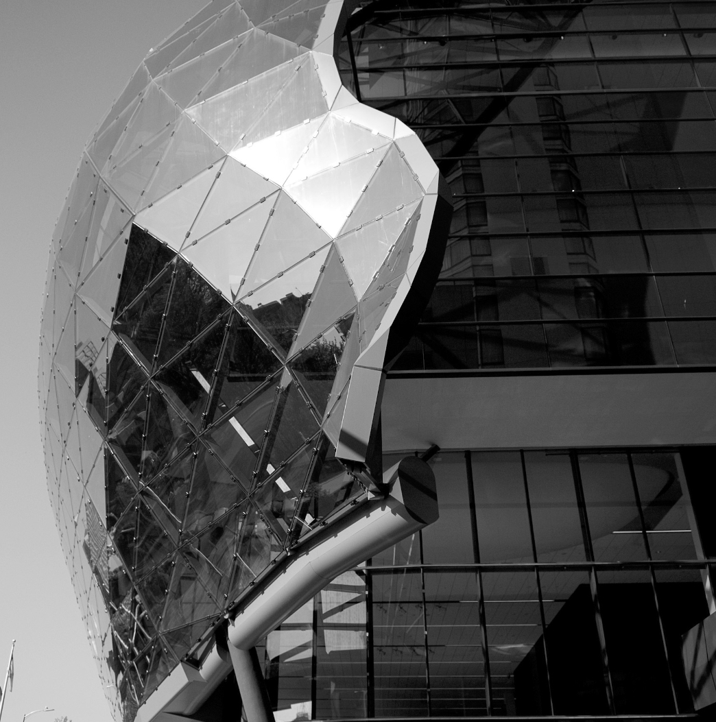The Shaw Centre's glass and steel facade.