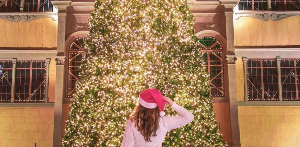 Girl Looking at Christmas Tree